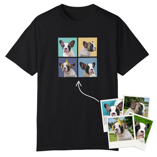 POLERA PERSONALIZADA MASCOTA CUADROS X4